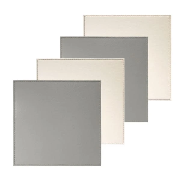 Dunelm Set Of 4 Cream & Grey Reversible Square Placemats 3 Dunelm Set Of 4 Cream & Grey Reversible Square Placemats