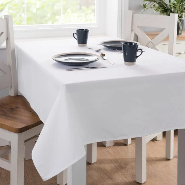 Dunelm Plain White Rectangle Tablecloth 3 Dunelm Plain White Rectangle Tablecloth