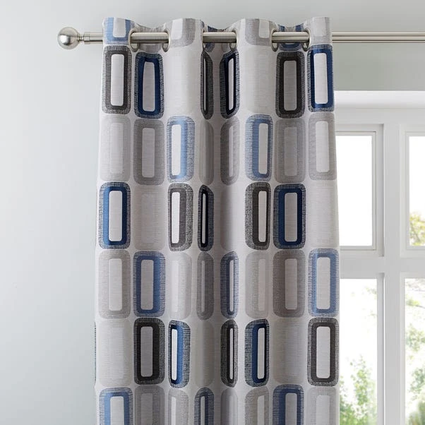 Elements Dahl Blue Eyelet Curtains 3 Elements Dahl Blue Eyelet Curtains