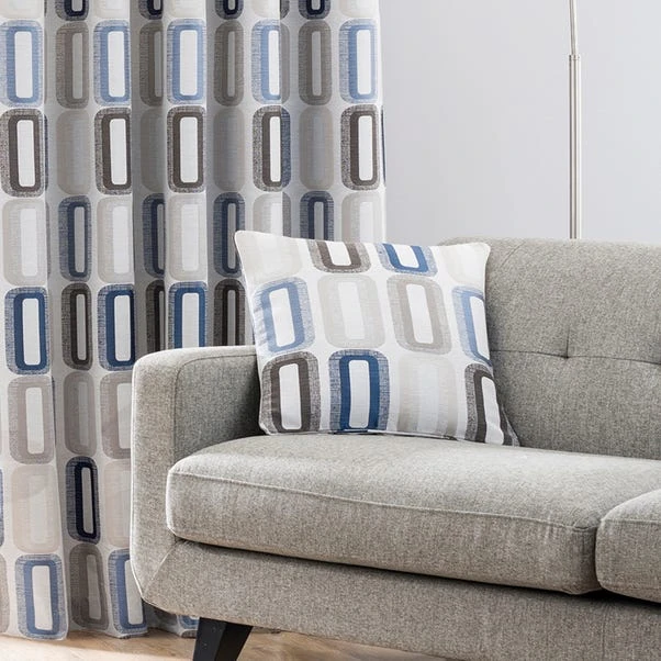 Elements Dahl Blue Eyelet Curtains 6 Elements Dahl Blue Eyelet Curtains - Image 4