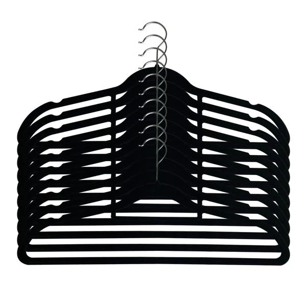 Dunelm Pack Of 10 Black Flocked Hangers 3 Dunelm Pack Of 10 Black Flocked Hangers
