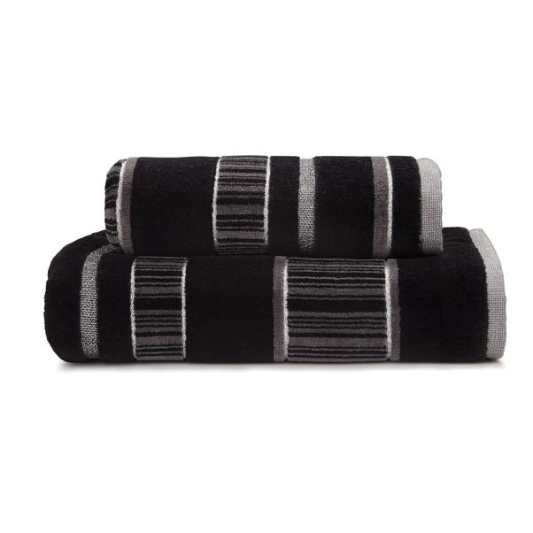 Dunelm Sheared Stripe Black Towel 3 Dunelm Sheared Stripe Black Towel
