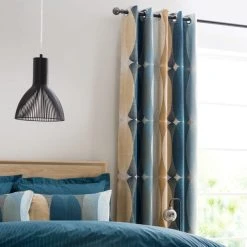 Elements Elijah Blue Blackout Eyelet Curtains