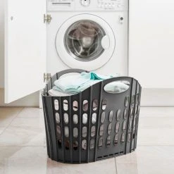 Addis Fold Flat Grey Laundry Basket
