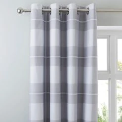 Dunelm Colby Grey Blackout Eyelet Curtains