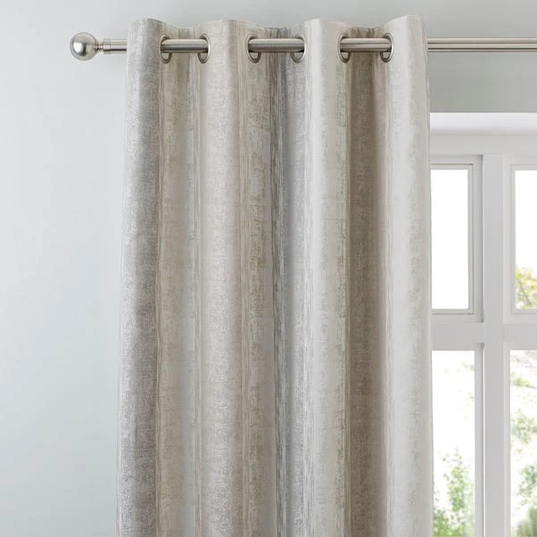 Luxury Collection Sadie Stripe Mink Eyelet Curtains 3 Luxury Collection Sadie Stripe Mink Eyelet Curtains