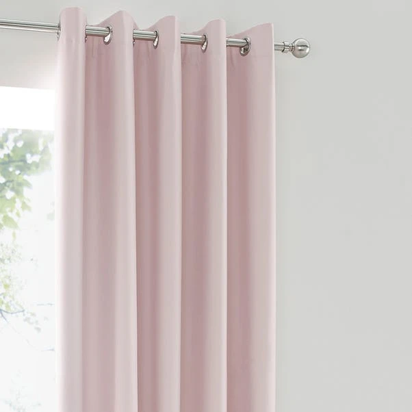 Dunelm Matt Satin Blush Blackout Eyelet Curtains 3 Dunelm Matt Satin Blush Blackout Eyelet Curtains