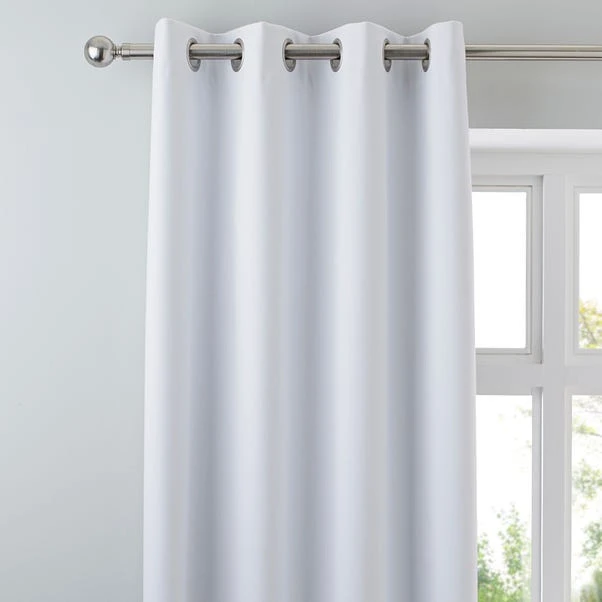 Dunelm Luna Brushed White Blackout Eyelet Curtains 3 Dunelm Luna Brushed White Blackout Eyelet Curtains