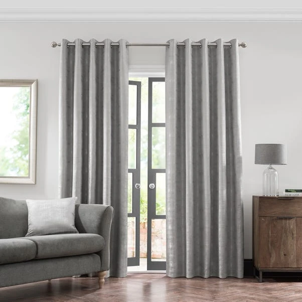 Luxury Collection Dante Silver Eyelet Curtains 4 Luxury Collection Dante Silver Eyelet Curtains - Image 2