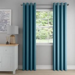 Dunelm Nova Teal Blackout Eyelet Curtains -Dunelm Sales Store 30618408 alt01
