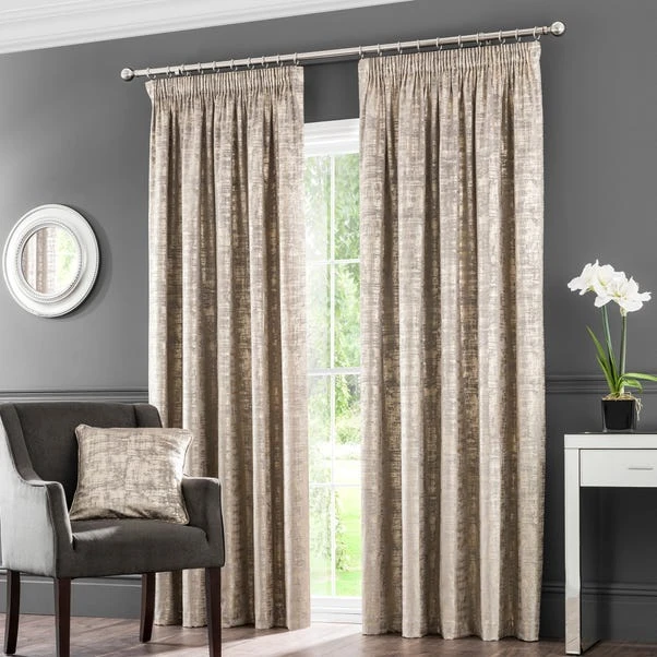 Dunelm Romano Gold Velour Pencil Pleat Curtains 4 Dunelm Romano Gold Velour Pencil Pleat Curtains - Image 2