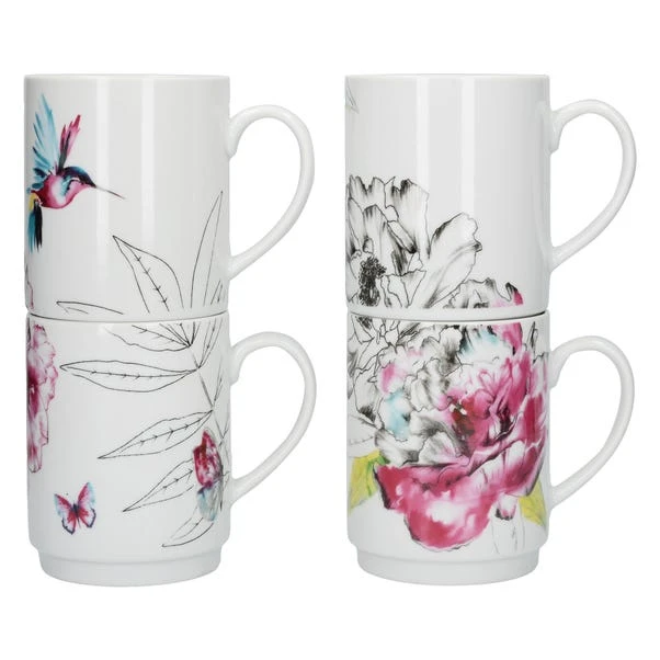 Dunelm Set Of 4 Heavenly Hummingbird Stackable Mugs 3 Dunelm Set Of 4 Heavenly Hummingbird Stackable Mugs