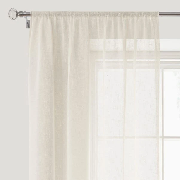 Dunelm Boucle Cream Slot Top Voile Panel 3 Dunelm Boucle Cream Slot Top Voile Panel
