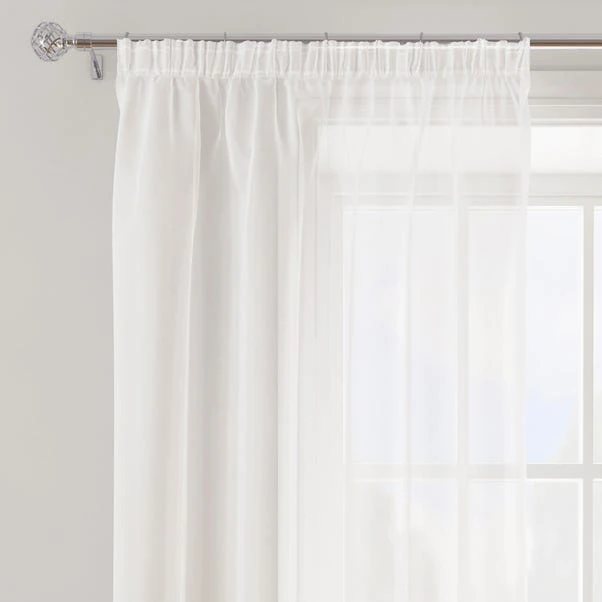 Dunelm Sheer Elegance White Tape Top Single Voile Panel 3 Dunelm Sheer Elegance White Tape Top Single Voile Panel
