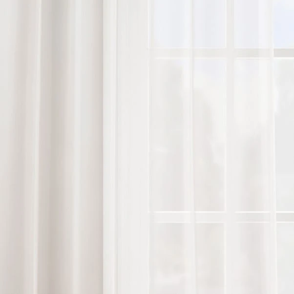 Dunelm Sheer Elegance White Tape Top Single Voile Panel 5 Dunelm Sheer Elegance White Tape Top Single Voile Panel - Image 3