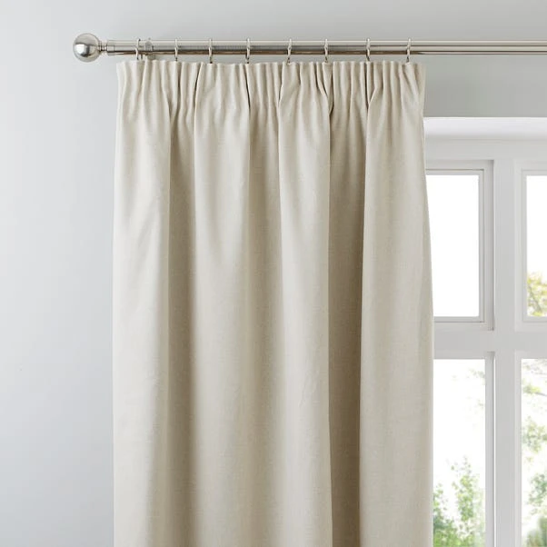 Dunelm Luna Brushed Natural Blackout Pencil Pleat Curtains 3 Dunelm Luna Brushed Natural Blackout Pencil Pleat Curtains