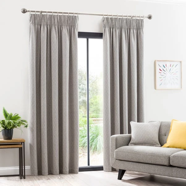 Dunelm Oslo Grey Pencil Pleat Curtains 4 Dunelm Oslo Grey Pencil Pleat Curtains - Image 2
