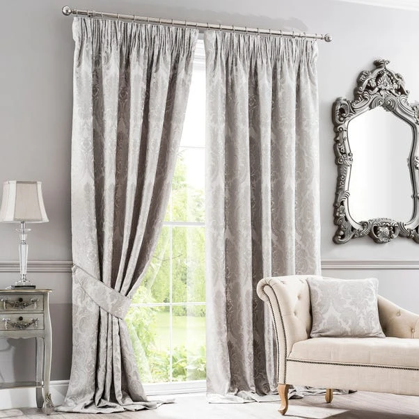 Luxury Collection Versailles Silver Pencil Pleat Curtains 3 Luxury Collection Versailles Silver Pencil Pleat Curtains