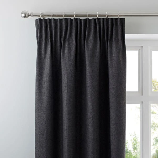 Dunelm Jennings Charcoal Thermal Pencil Pleat Curtains 3 Dunelm Jennings Charcoal Thermal Pencil Pleat Curtains