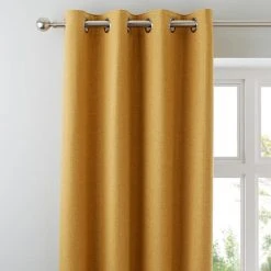 Dunelm Jennings Ochre Thermal Eyelet Curtains