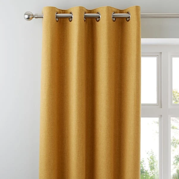 Dunelm Jennings Ochre Thermal Eyelet Curtains 3 Dunelm Jennings Ochre Thermal Eyelet Curtains