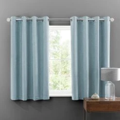 Dunelm Luna Brushed Soft Blue Blackout Eyelet Curtains 11 Dunelm Luna Brushed Soft Blue Blackout Eyelet Curtains -Dunelm Sales Store 30633192 alt05