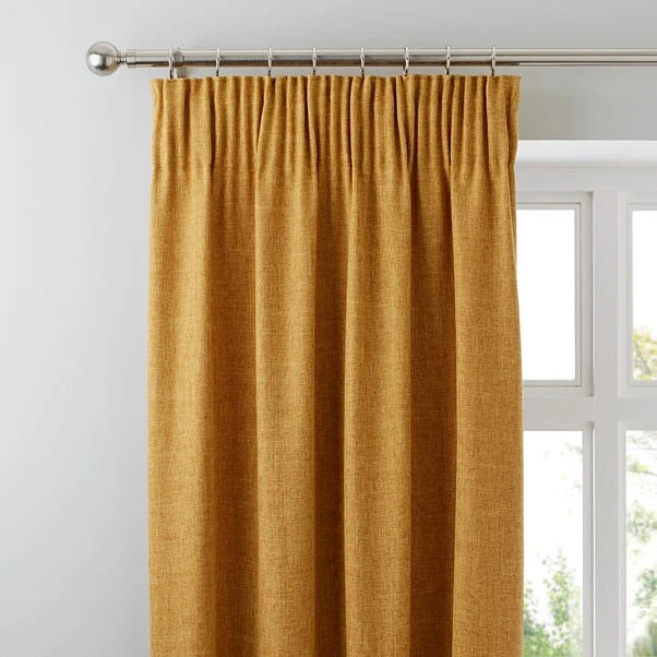 Dunelm Vermont Mustard Pencil Pleat Curtains 3 Dunelm Vermont Mustard Pencil Pleat Curtains