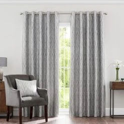 Dunelm Linear Waves Silver Eyelet Curtains 7 Dunelm Linear Waves Silver Eyelet Curtains -Dunelm Sales Store 30633718 alt01
