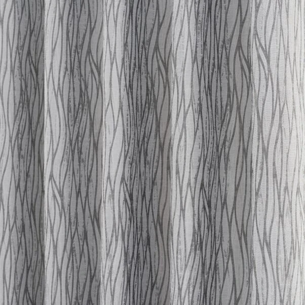 Dunelm Linear Waves Silver Eyelet Curtains 5 Dunelm Linear Waves Silver Eyelet Curtains - Image 3