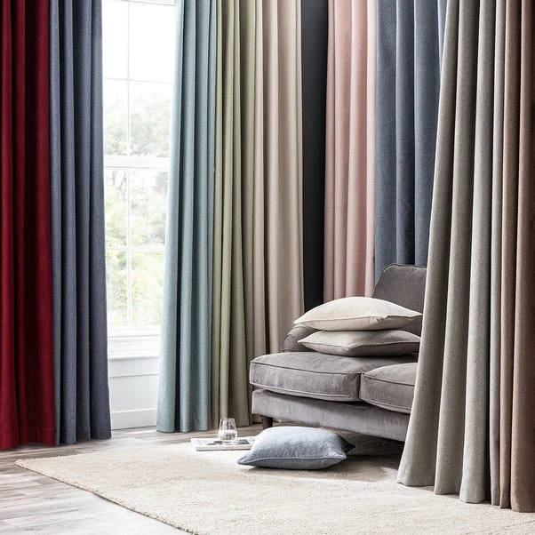 Dunelm Luna Brushed Dove Grey Blackout Eyelet Curtains 6 Dunelm Luna Brushed Dove Grey Blackout Eyelet Curtains - Image 4