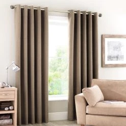 Dunelm Luna Brushed Mocha Blackout Eyelet Curtains 11 Dunelm Luna Brushed Mocha Blackout Eyelet Curtains -Dunelm Sales Store 30634854 alt03