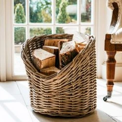Ivyline 40cm Round Wicker Log Basket 8 Ivyline 40cm Round Wicker Log Basket -Dunelm Sales Store 30635760 alt02