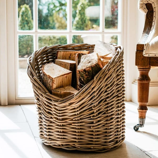 Ivyline 40cm Round Wicker Log Basket 5 Ivyline 40cm Round Wicker Log Basket - Image 3