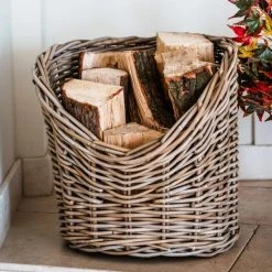 Ivyline 40cm Round Wicker Log Basket 9 Ivyline 40cm Round Wicker Log Basket -Dunelm Sales Store 30635760 alt03