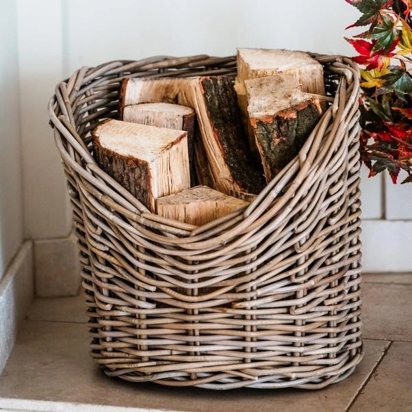 Ivyline 40cm Round Wicker Log Basket 6 Ivyline 40cm Round Wicker Log Basket - Image 4