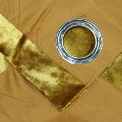 Verona Ochre Velvet Eyelet Curtains -Dunelm Sales Store 30638921 alt06