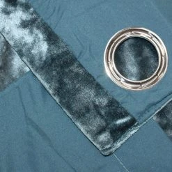 Verona Teal Velvet Eyelet Curtains -Dunelm Sales Store 30638925 alt06