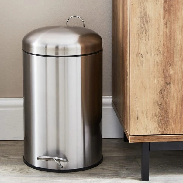 Dunelm Stainless Steel 12 Litre Round Pedal Bin 3 Dunelm Stainless Steel 12 Litre Round Pedal Bin