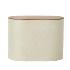 Dunelm Metal Cream Geometric Bread Bin
