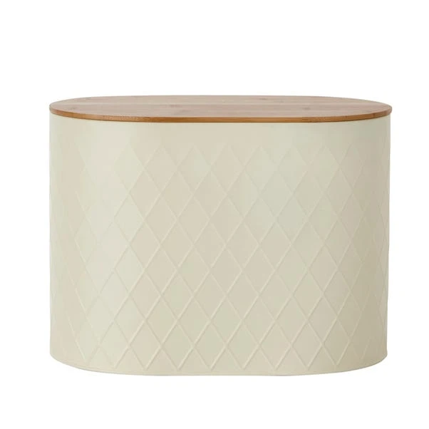 Dunelm Metal Cream Geometric Bread Bin 3 Dunelm Metal Cream Geometric Bread Bin