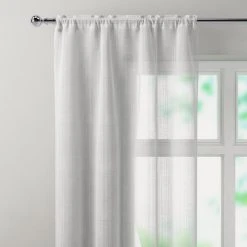 Dunelm Camden White Slot Top Single Voile Panel
