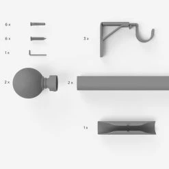 Dunelm Studded Ball Satin Steel Eyelet Curtain Pole Dia. 28mm 9 Dunelm Studded Ball Satin Steel Eyelet Curtain Pole Dia. 28mm -Dunelm Sales Store 30649272 alt03