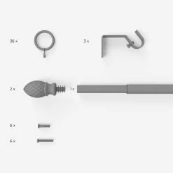 Dunelm Teardrop Extendable Metal Curtain Pole Dia. 16/19mm 5 Dunelm Teardrop Extendable Metal Curtain Pole Dia. 16/19mm -Dunelm Sales Store 30649294 alt09