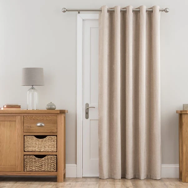 Dunelm Chenille Cream Thermal Eyelet Door Curtain 3 Dunelm Chenille Cream Thermal Eyelet Door Curtain