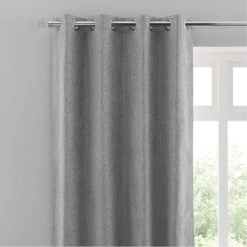 Luxury Collection Oxford Dove Grey Chenille Eyelet Curtains