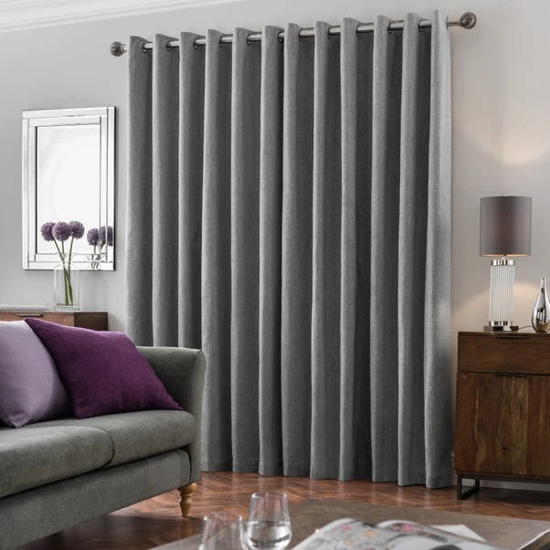 Luxury Collection Oxford Dove Grey Chenille Eyelet Curtains 6 Luxury Collection Oxford Dove Grey Chenille Eyelet Curtains - Image 4