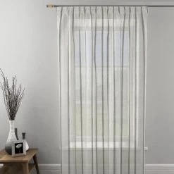 Dunelm Boucle Stripe Charcoal Tape Top Single Voile Panel 8 Dunelm Boucle Stripe Charcoal Tape Top Single Voile Panel -Dunelm Sales Store 30649966 alt04