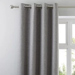 Dunelm Jennings Grey Thermal Eyelet Curtains