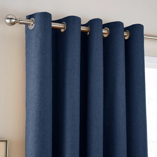 Dunelm Jennings Navy Thermal Eyelet Curtains 3 Dunelm Jennings Navy Thermal Eyelet Curtains