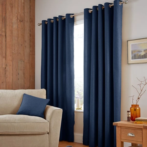 Dunelm Jennings Navy Thermal Eyelet Curtains 4 Dunelm Jennings Navy Thermal Eyelet Curtains - Image 2